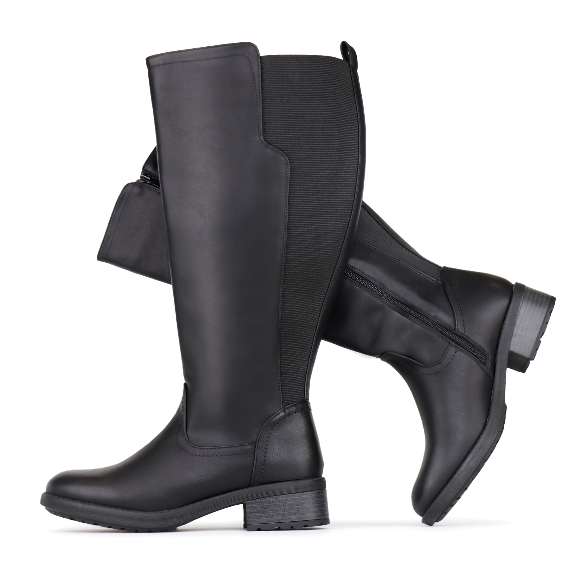 Extra Wide Calf Stretch Panel Riding Boots (Learn)