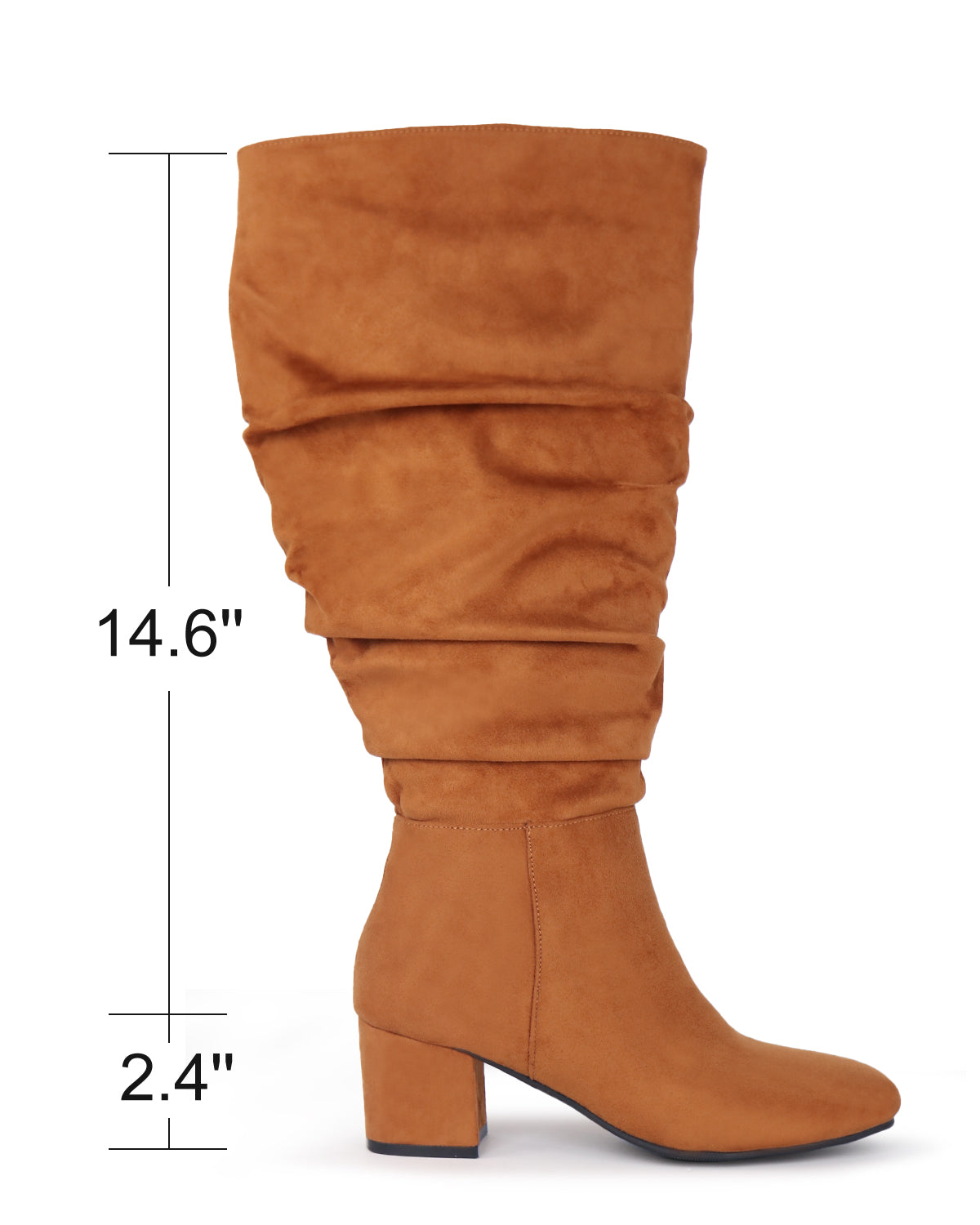 Pull On Slouchy Boots 65 TAN - Wide Calf with Round Toe