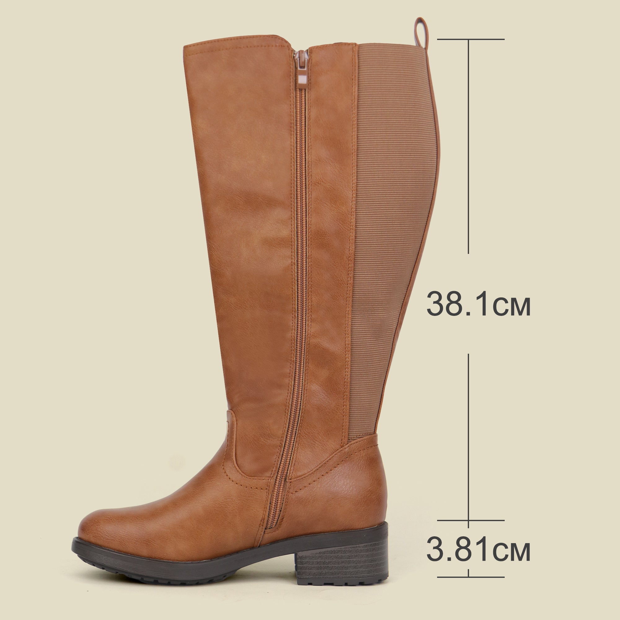 Extra Wide Calf Stretch Panel Riding Boots (Learn)